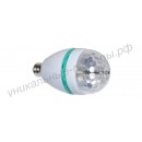 Вращающаяся светодиодная лампа мини (LED) E27 3Вт, 220В, 16 цветов, колба с мультигранной поверхностью